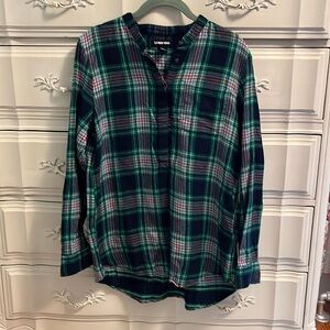 Lands End Flannel Tunic Top
